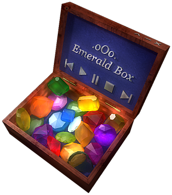 Emerald Box idle screen as rendered by the native executable under Wine